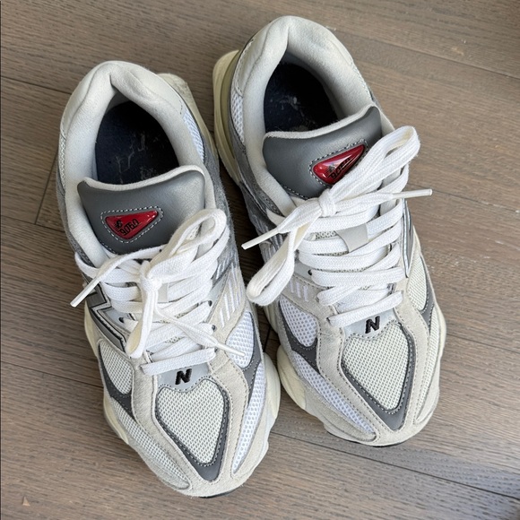 New Balance 9060 Grey & White Mesh Suede Runner with Logo Accent | Size EU 37 - Picture 7 of 15